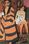Ernst Ludwig Kirchner self portrait with a model oil painting on canvas